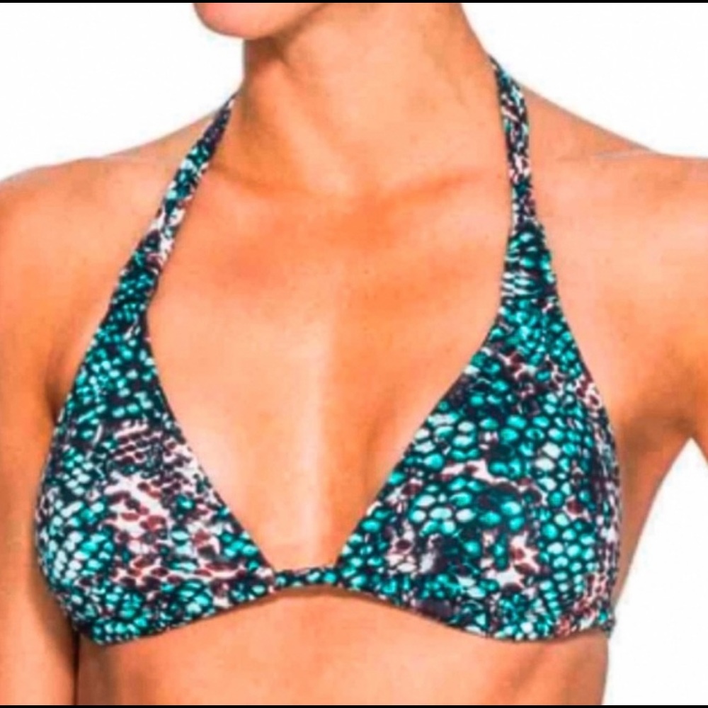 Athleta Aqualuxe Snakeskin Padded Bikini Top M